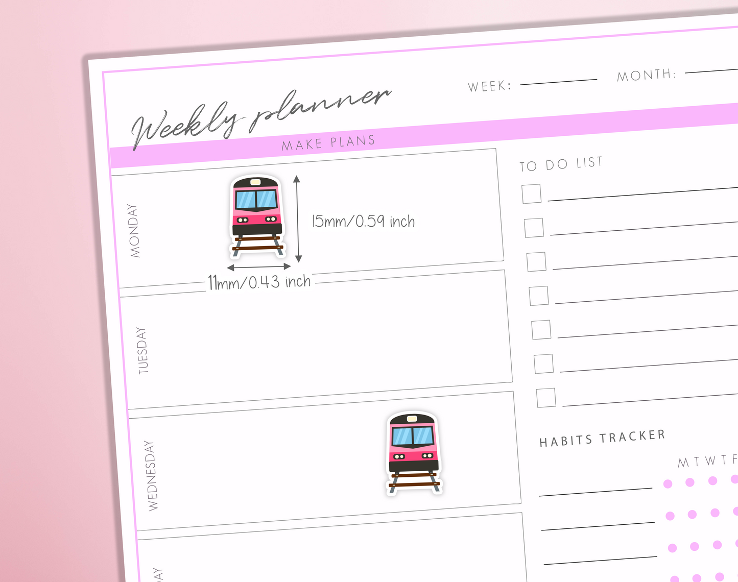 Train Planner Stickers Commute Transport Travel Trip Schedule Reminder Bullet Journal Sticker Sheet