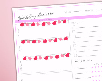 Valentine's day Hearts Dividers Planner Stickers Borders Love Garland Scrapbook Journal Diary Sticker Sheet